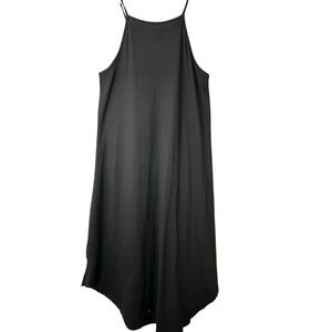 Womens Black Maxi Dress Size Large Long Casual Minimalist Dress